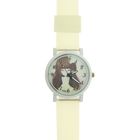 Часы наручные женские циферблат с девочкой, белый корпус, силиконовый ремешок белый - Фото 2