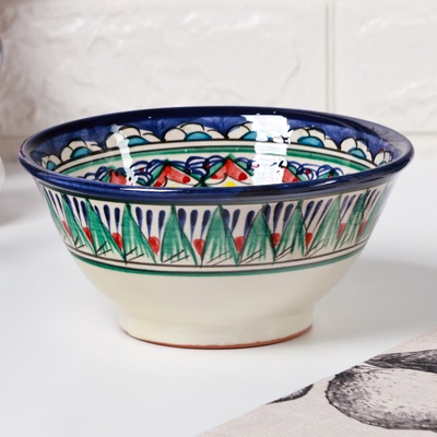 Бульонница узбекская Риштанская Керамика, 850 мл, d=18 см, МИКС