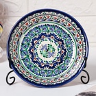 Тарелка глубокая Риштанская Керамика «Узоры», d=20 см, керамика, синяя - Фото 2