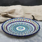 Тарелка Риштанская Керамика "Цветы", синяя, рильефная, 27см - фото 4170290