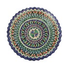 Тарелка Риштанская Керамика "Цветы", синяя, рельефная, 23 см - Фото 4