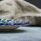Тарелка Риштанская Керамика "Цветы", синяя, рельефная, 17см - Фото 3