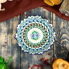Тарелка Риштанская Керамика "Цветы", синяя, рельефная, 15 см - Фото 2
