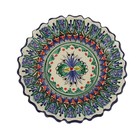 Тарелка Риштанская Керамика "Цветы", синяя, рельефная, 15 см - Фото 4