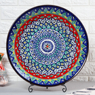 Ляган узбекский Риштанская Керамика «Узоры», d=42 см, синий - Фото 2