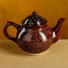 Чайник Риштанская Керамика "Узоры", 700 мл, коричневый - Фото 5