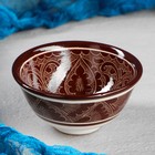 Пиала узбекский Риштанская Керамика «Узоры», 150 мл, d=11.5 см, коричневая - Фото 1