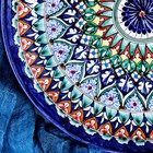 Ляган узбекский Риштанская Керамика «Узоры», d=28 см, синий - Фото 9