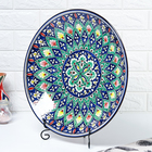 Ляган узбекский Риштанская Керамика «Цветы», d=41 см, синий - Фото 2