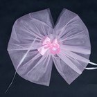 Набор для украшения автомобиля из фатина: 2 ленты на капот с бантиками на зеркала, бант на радиатор, 4 банта на ручки, розовый - фото 24436460