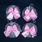 Набор для украшения автомобиля из фатина: 2 ленты на капот с бантиками на зеркала, бант на радиатор, 4 банта на ручки, розовый - фото 24436461