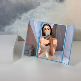 Зеркало настольное, зеркальная поверхность 5 × 15/11 × 15 см, цвет МИКС