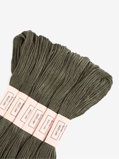 Нитки мулине №645, 8±1 м, набор 6 шт., зелёно-серые