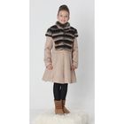 Пальто для девочки "КВИН",  рост 140 см, цвет бежевый - Фото 1