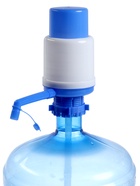 Помпа для воды LuazON, механическая, большая, под бутыль от 11 до 19 л, голубая - фото 809206308