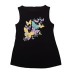 Майка женская Collorista "Бабочки", размер XL(50), цвет чёрный, хлопок 100% - Фото 3
