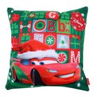 Наволочка декоративная "С новым годом!" Тачки, 35х35 см, 100% п/э велюр - Фото 1