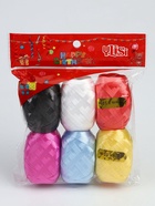 Лента упаковочная для воздушных шаров и подарков, матовая, ассорти, набор 6 шт., 0.5 см × 10 м - Фото 4