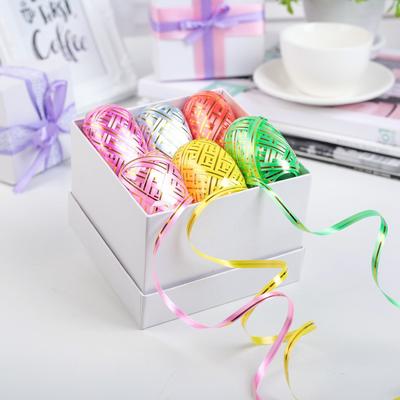 Лента упаковочная для воздушных шаров и подарков, с золотой полосой, ассорти, набор 6 шт., 0.5 см × 10 м