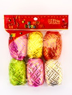 Лента упаковочная для воздушных шаров и подарков, с золотой полосой, ассорти, набор 6 шт., 0.5 см × 10 м - Фото 11