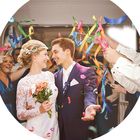 Свадебные палочки с лентами и бубенчиками "Радужные фесты", набор 3 шт., фуксия - Фото 1