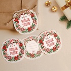 Шильдик новогодний декоративный на подарок «Узорный венок», 10×10 см - Фото 2