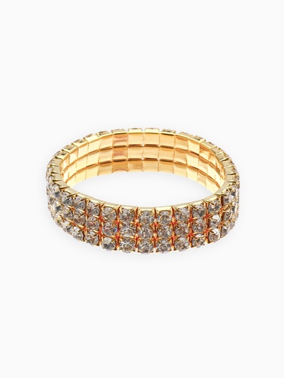 Браслет детский «Выбражулька. Лёд», 3 ряда, d=5 см, белый в золоте