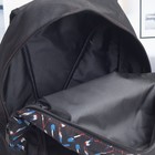 Рюкзак молодёжный на молнии, 1 отдел, 4 наружных кармана, чёрный/красный - Фото 3