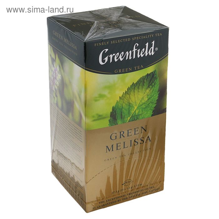 Чай Greenfield Green Melissa green tea, 25 пак*1,5 гр - Фото 1