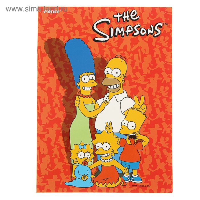Тетрадь A4, 80 листов клетка The Simpsons, интегральная обложка, глянцевая ламинация - Фото 1