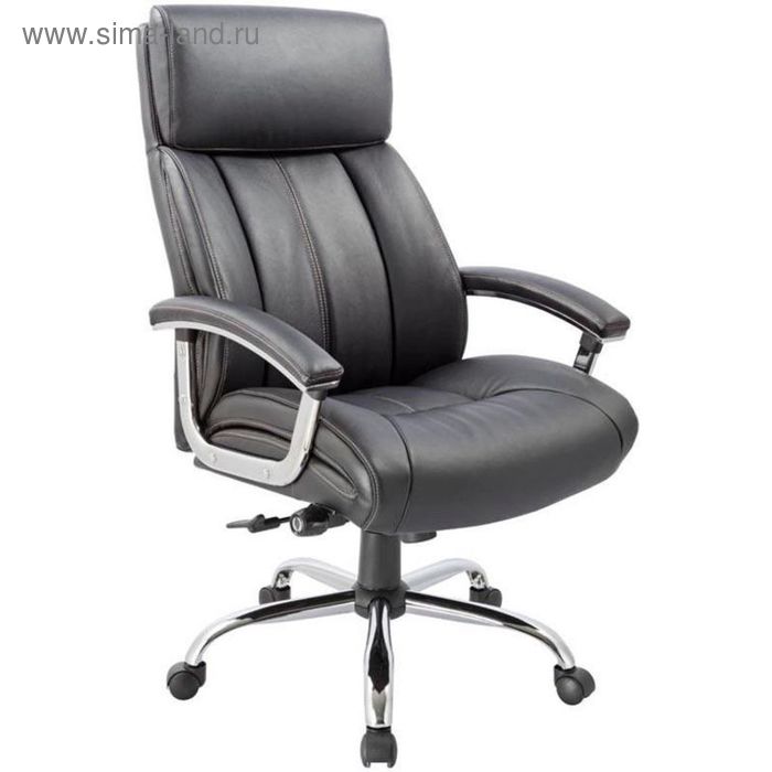 Кресло для руководителя EChair CS-8822E-1 черное (кожа/металл) - Фото 1