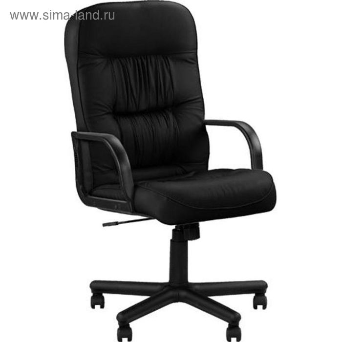 Кресло для руководителя EChair Tantal черный (кожа/пластик) - Фото 1