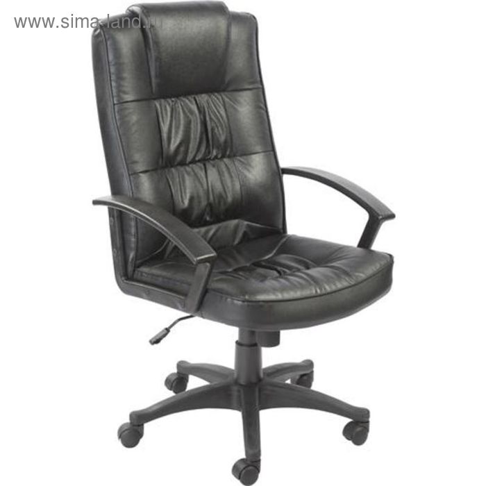 Кресло для руководителя EChair 605 TS черное (кожа/пластик) - Фото 1