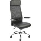 Кресло для руководителя EChair 507 TPU черное (искусственная кожа/сетка/металл) - Фото 1
