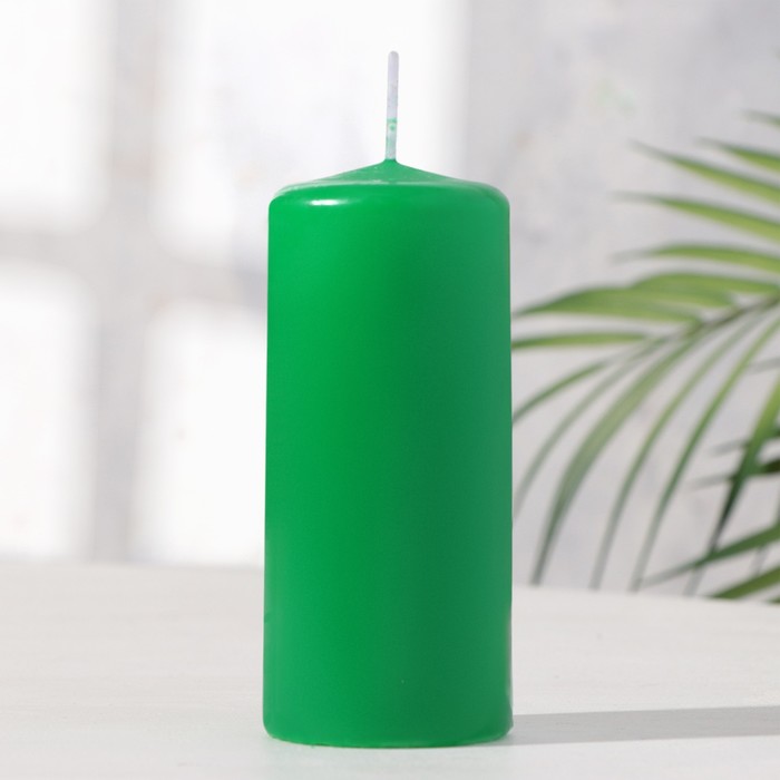 Свеча - цилиндр, 5х11,5 см, 25 ч, 175 г, зеленая - Фото 1