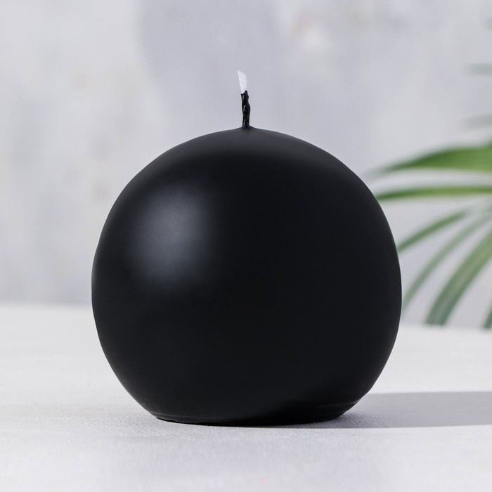 Свеча-шар, 8 см, 12 ч, 240 г, черный - Фото 1