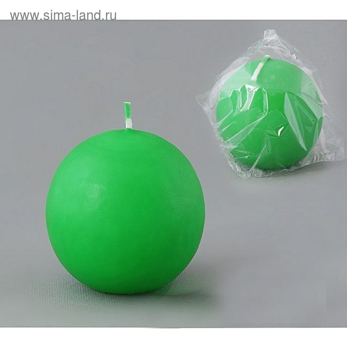 Свеча шар 80 зеленый - Фото 1