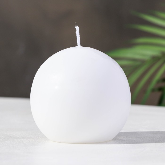 Свеча-шар, 8 см, 12 ч, 240 г, белый - Фото 1