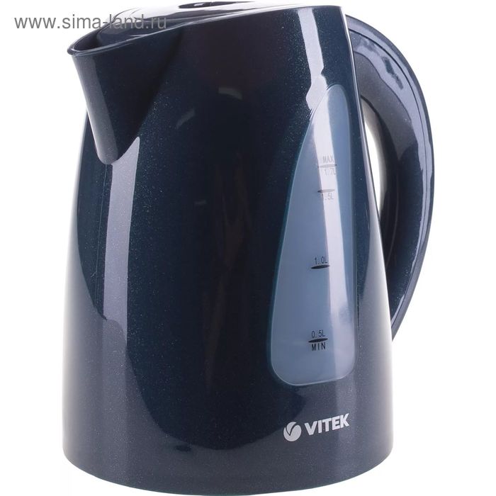 Чайник электрический Vitek VT-1164GY, пластик, 1.7 л, 2200 Вт, синий - Фото 1