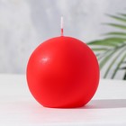 Свеча-шар, 8 см, 12 ч, 240 г, красный - Фото 1