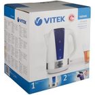 Чайник электрический Vitek VT-1165VT, пластик, 1.7 л, 2200 Вт, бело-фиолетовый - Фото 2