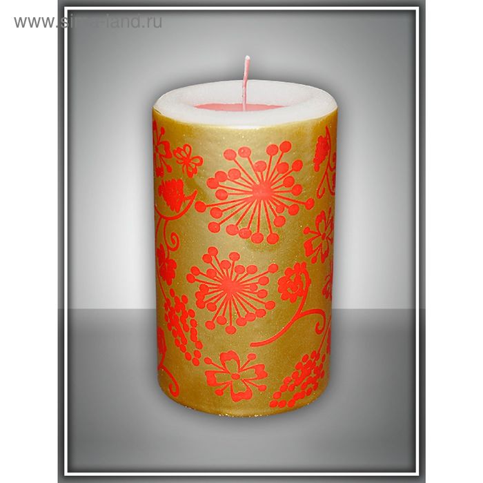 Свеча интерьерная ароматическая, красная, медитация №2, 6 х 10 см - Фото 1