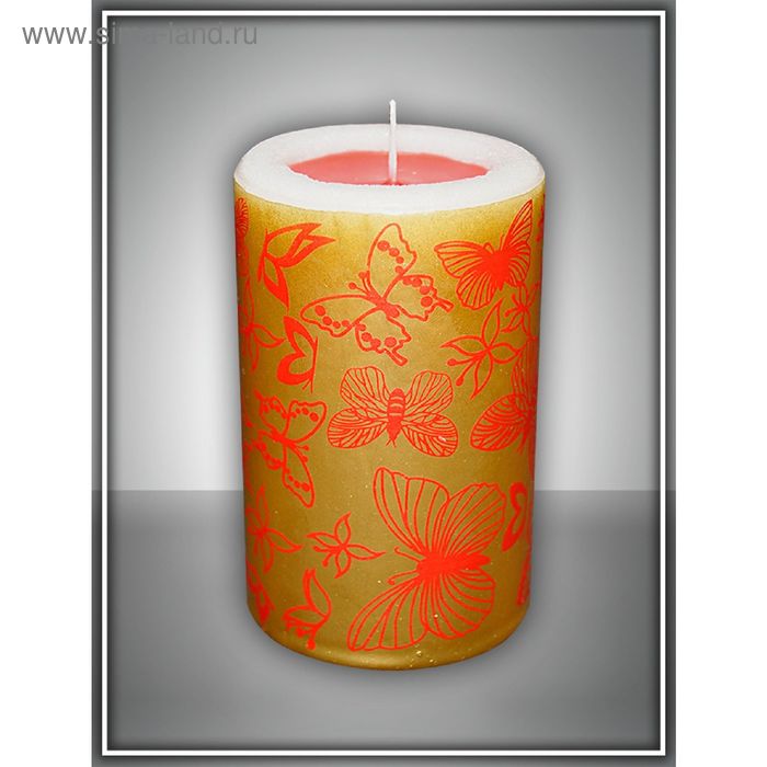 Свеча интерьерная ароматическая, красная, медитация №9, 6 х 10 см - Фото 1