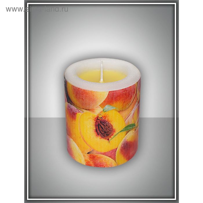 Свеча интерьерная ароматическая «Персик», 7.7 х 7 см - Фото 1
