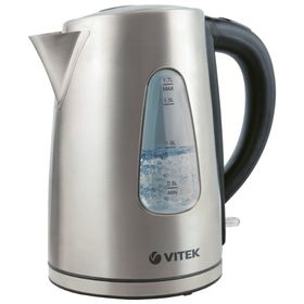 Чайник электрический Vitek VT-7007ST, металл, 1.7 л, 2200 Вт, серебристый