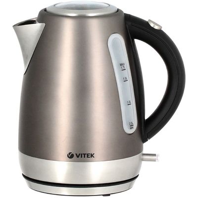 Чайник электрический Vitek VT7025ST, металл, 1.7 л, 2200 Вт, подсветка, серебристый