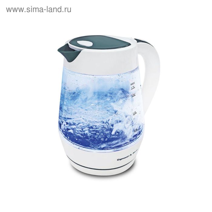 Чайник электрический Zigmund & Shtain KE-817, стекло, 1.7 л, 2200 Вт, белый - Фото 1