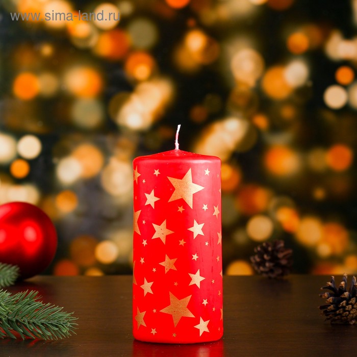 Свеча "Звёздочки" красная - Фото 1