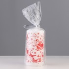 Свеча-цилиндр новогодняя "Новогодние узоры №1", 12,5х6 см, 35 ч, 275 г, белая с красным - Фото 3