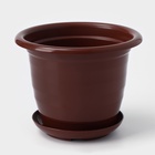 Горшок для цветов с поддоном Доляна «Арена», 2 л, пластиковый, цвет коричневый - Фото 3